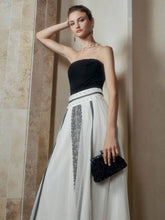 MOTF PREMIUM CONTRAST LACE MESH FAUX PEARL SKIRT